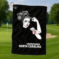 North Carolina NC Red For Ed Strong Golf Towel thumb 1