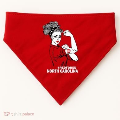 North Carolina NC Red For Ed Strong USA-Made Doggie Bandana