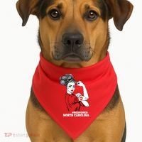 North Carolina NC Red For Ed Strong USA-Made Doggie Bandana thumb 1