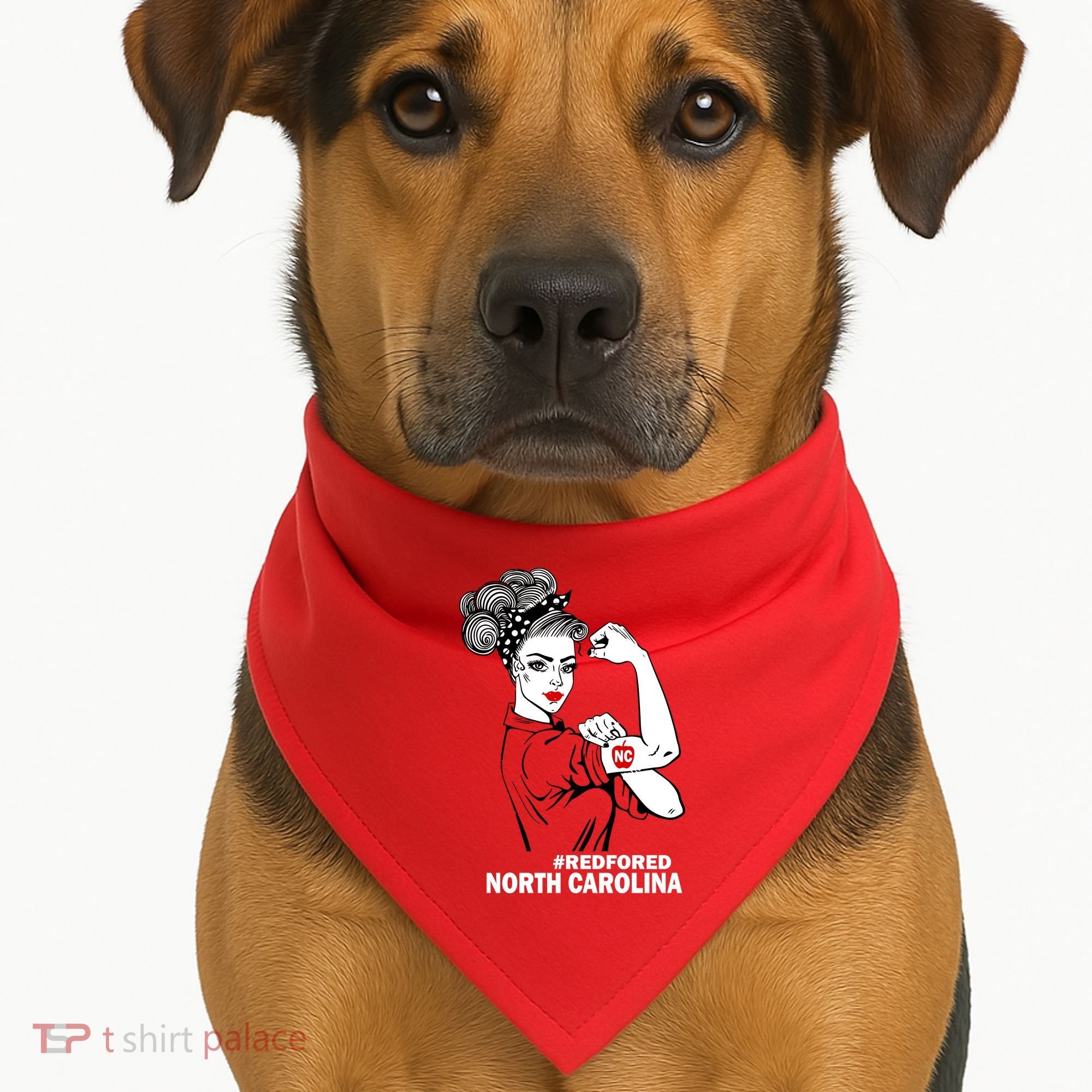 North Carolina NC Red For Ed Strong USA-Made Doggie Bandana