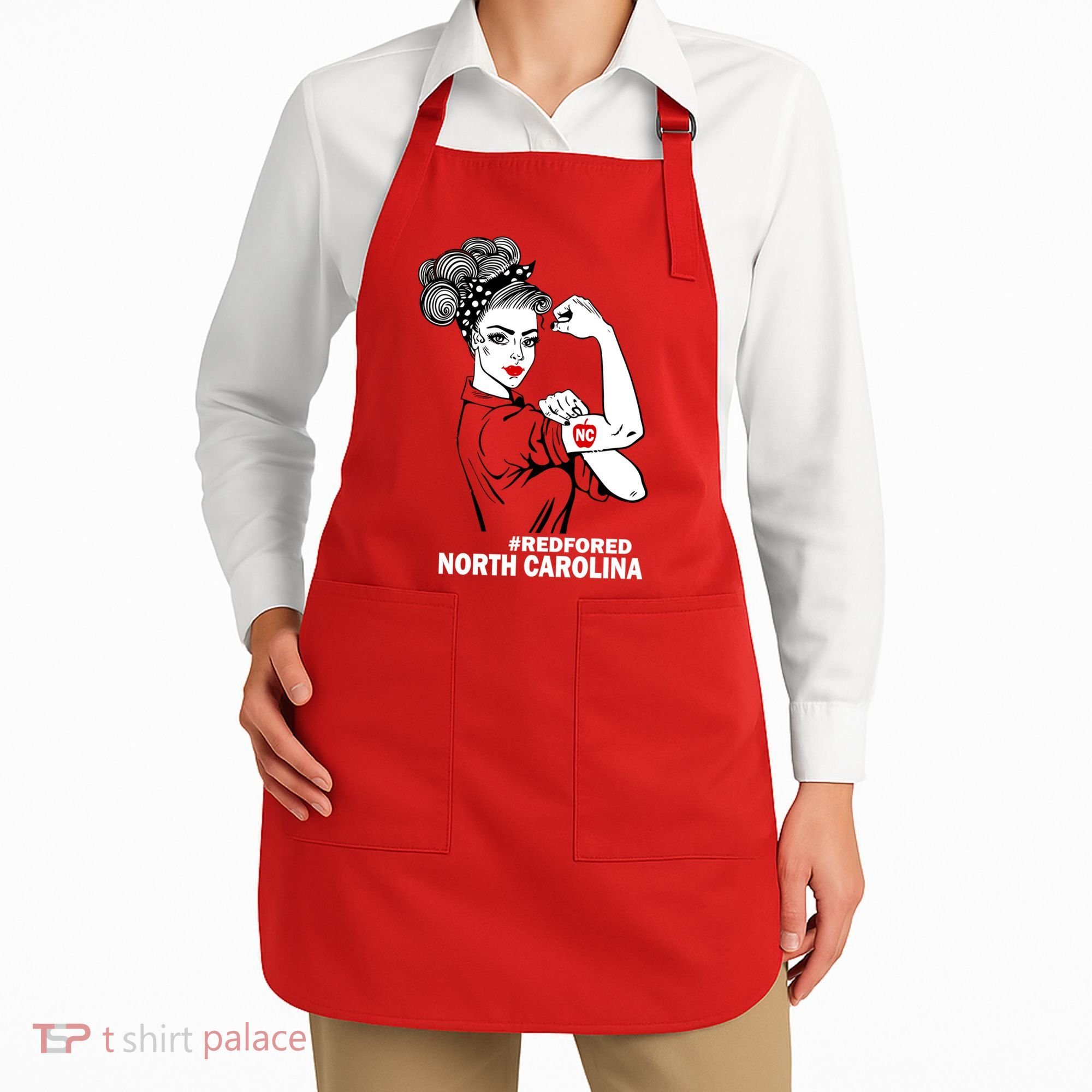 North Carolina NC Red For Ed Strong Apron