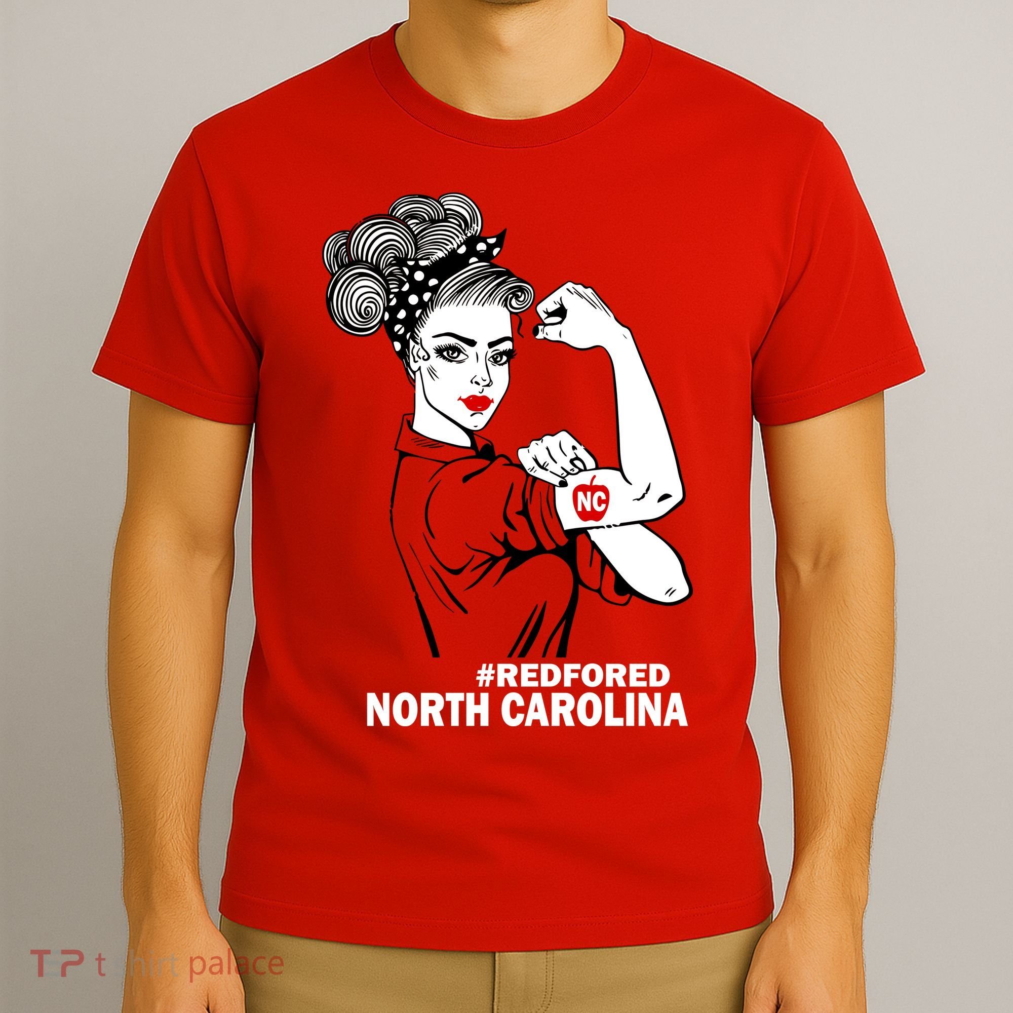 North Carolina NC Red For Ed Strong T-Shirt