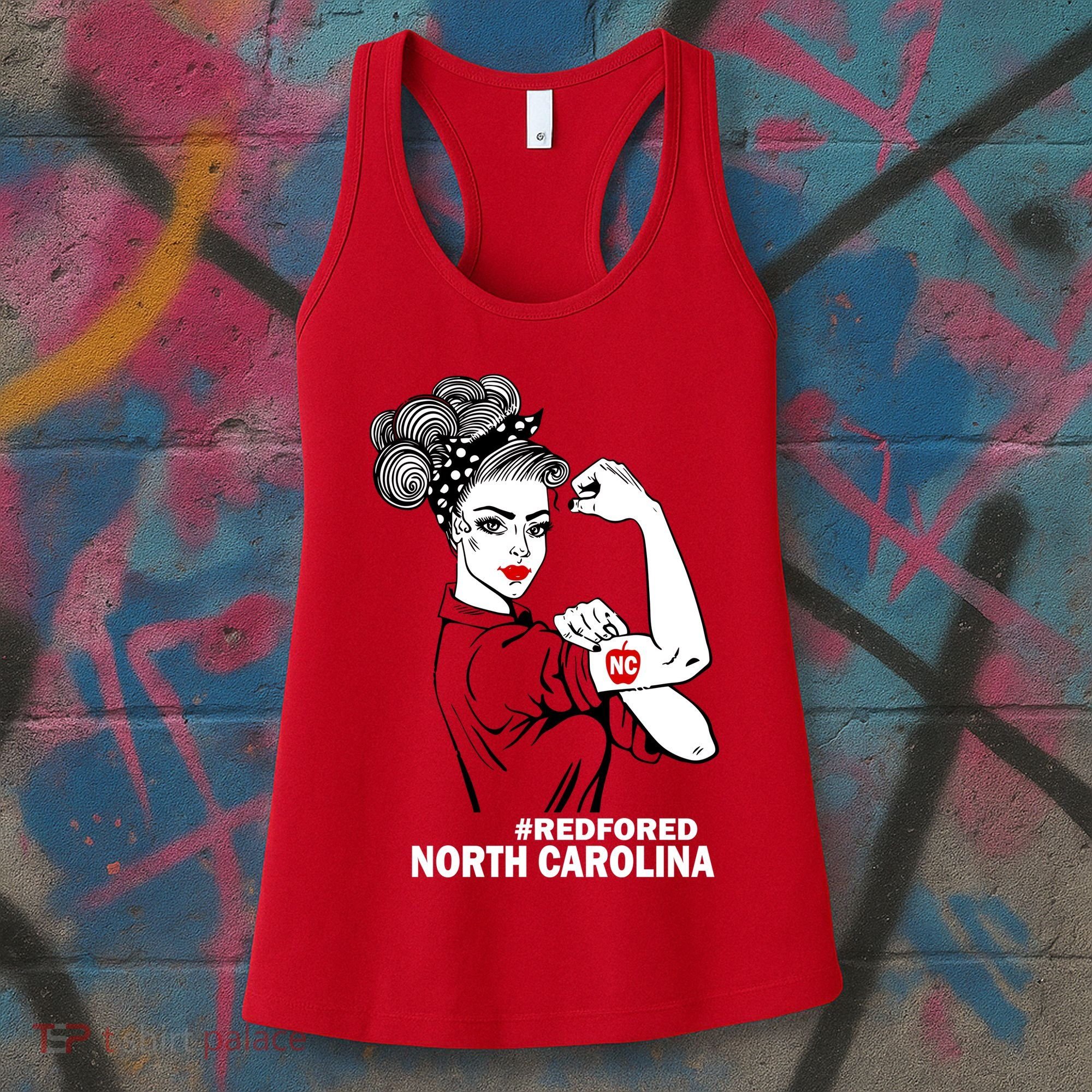 North Carolina NC Red For Ed Strong Women's Tank Top