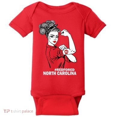 North Carolina NC Red For Ed Strong Baby Bodysuit