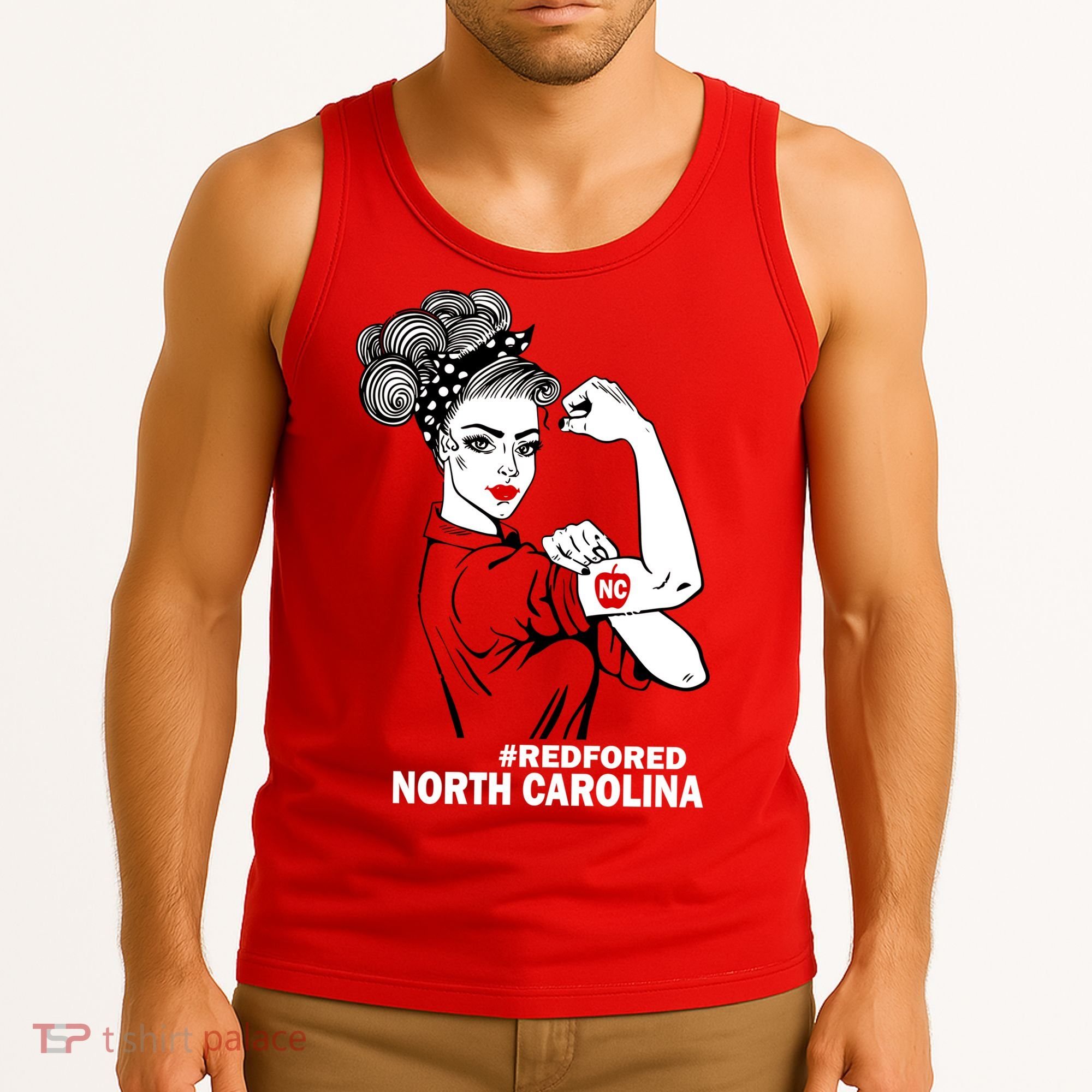 North Carolina NC Red For Ed Strong Tank Top