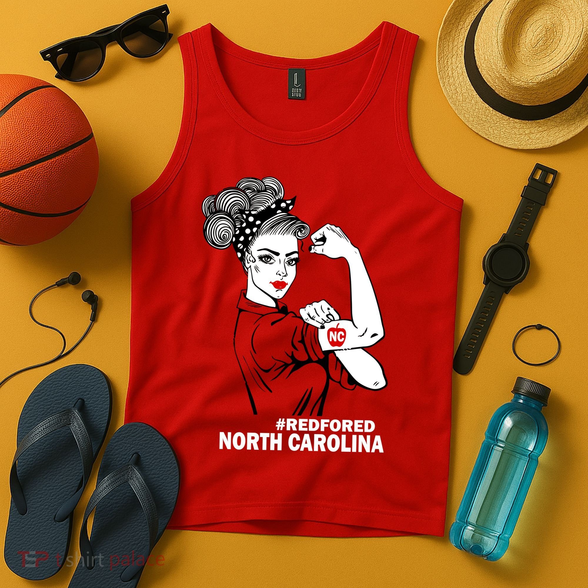 North Carolina NC Red For Ed Strong Tank Top