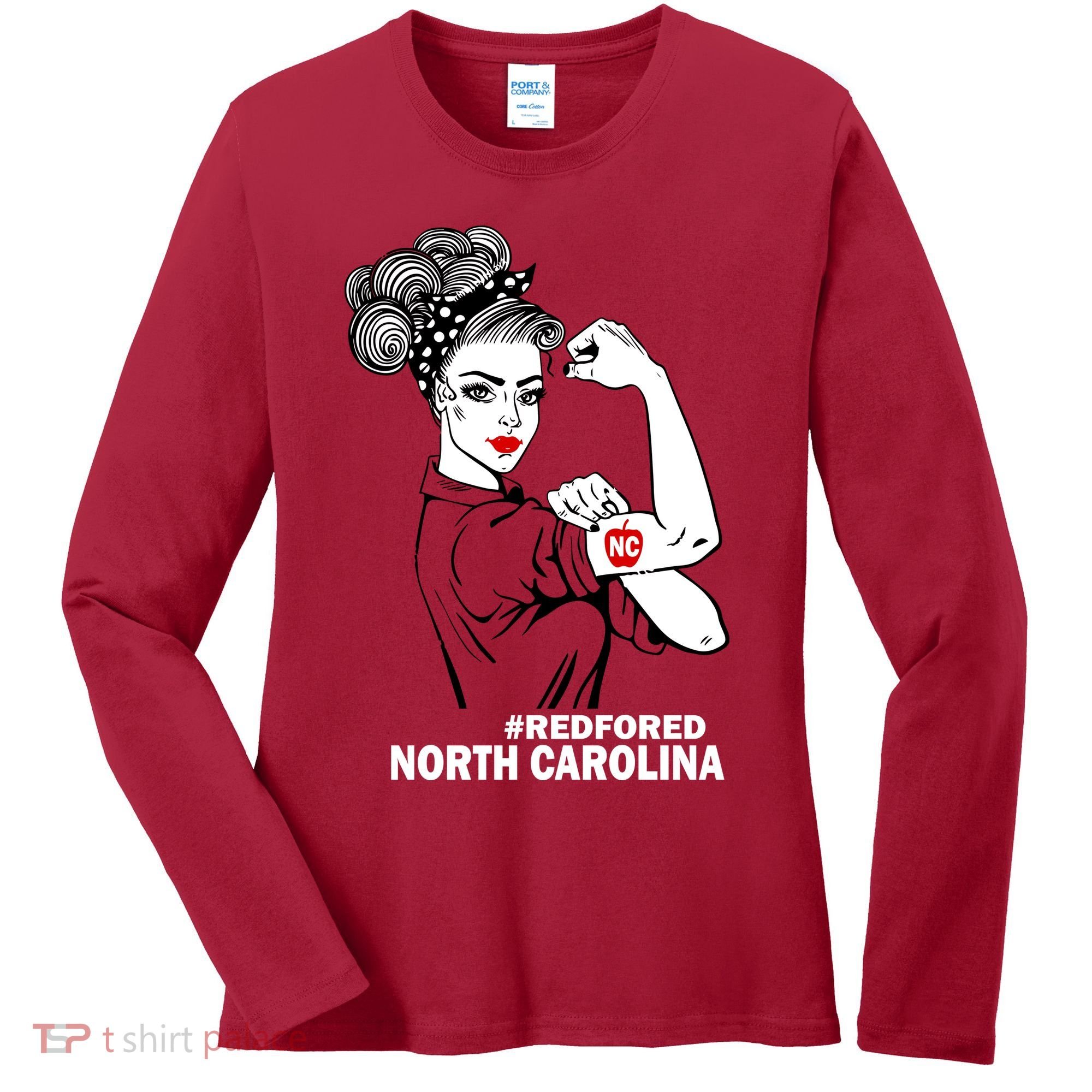 North Carolina NC Red For Ed Strong Women's Long Sleeve Shirt