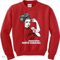 North Carolina NC Red For Ed Strong Kids Sweatshirt thumb 0