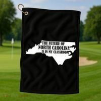 North Carolina Teachers Rally Red For Ed Golf Towel thumb 1