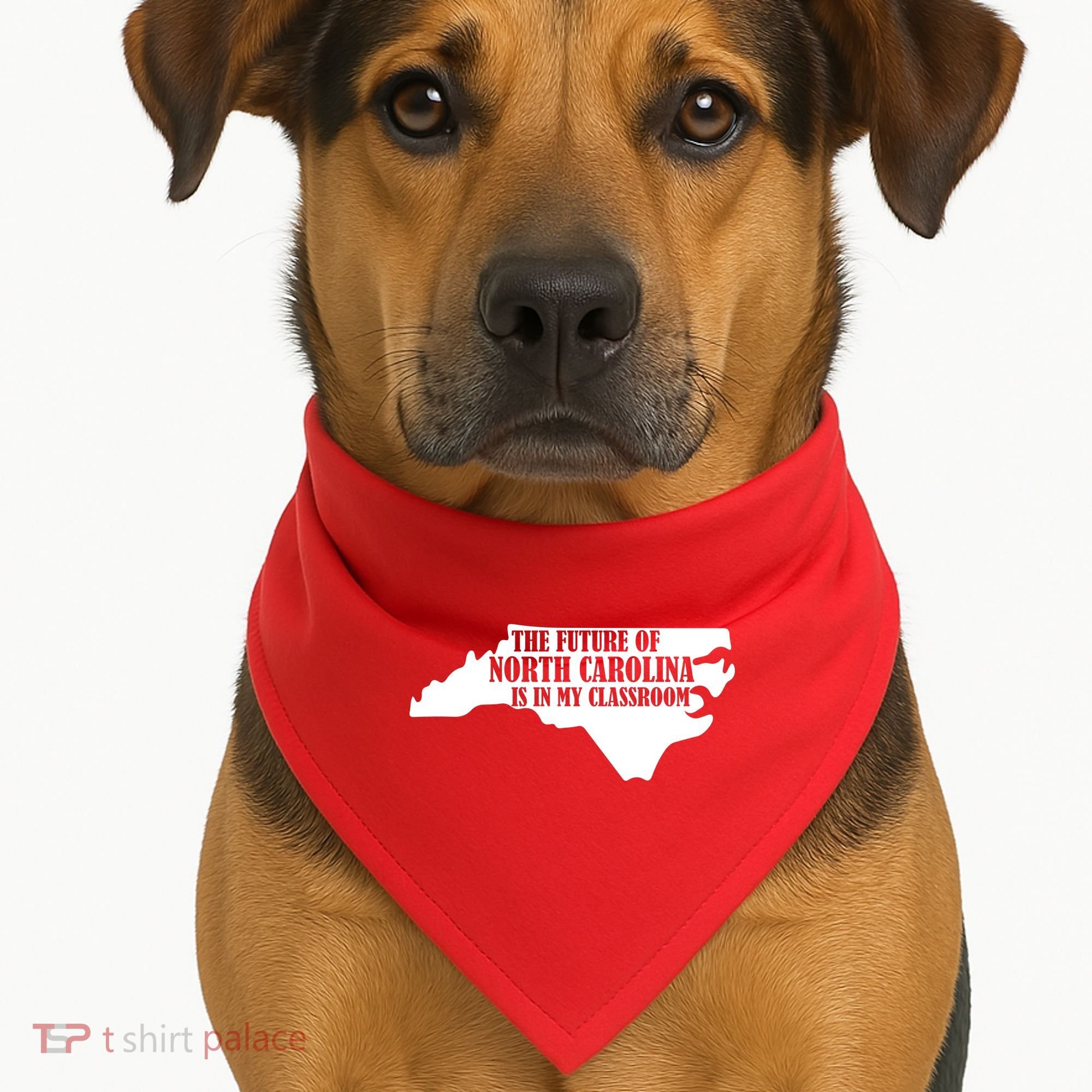 North Carolina Teachers Rally Red For Ed USA-Made Doggie Bandana