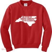 North Carolina Teachers Rally Red For Ed Kids Sweatshirt thumb 0