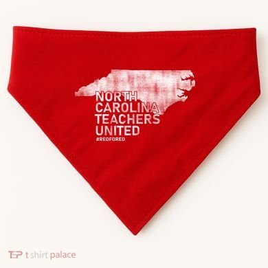 North Carolina Teachers United Red For Ed USA-Made Doggie Bandana