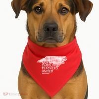 North Carolina Teachers United Red For Ed USA-Made Doggie Bandana thumb 1
