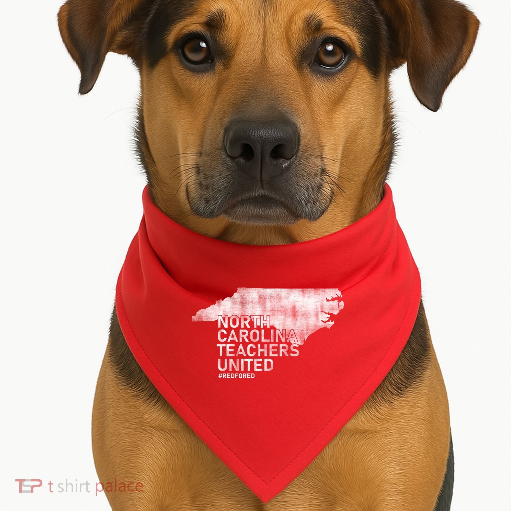 North Carolina Teachers United Red For Ed USA-Made Doggie Bandana