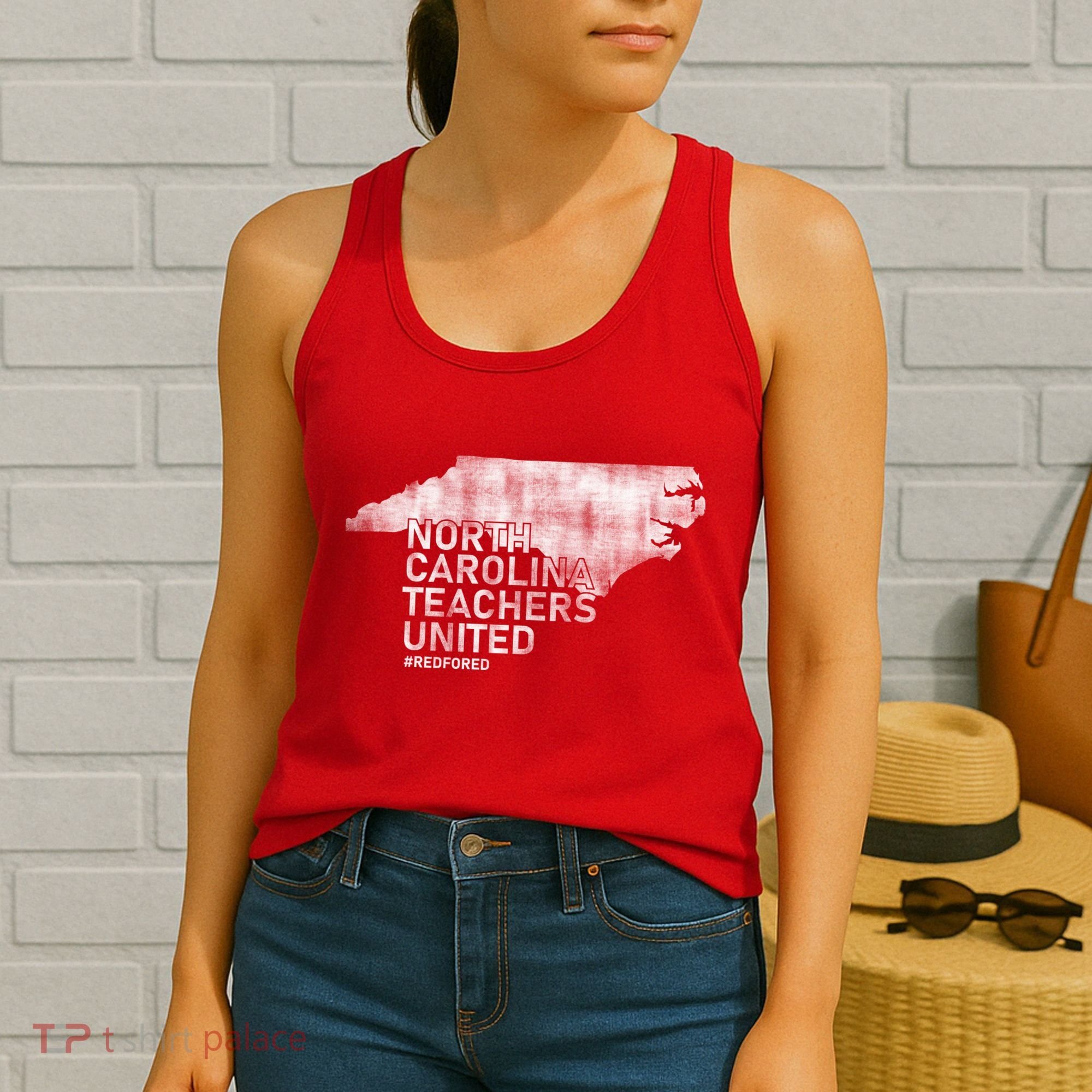 North Carolina Teachers United Red For Ed Women's Tank Top