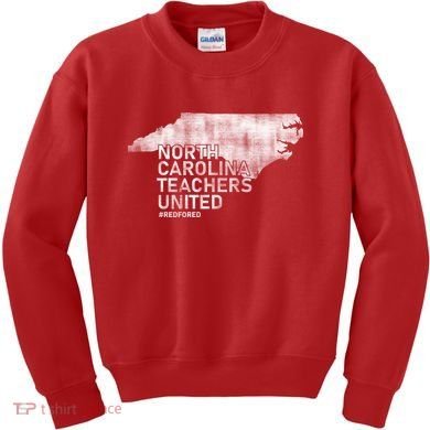 North Carolina Teachers United Red For Ed Kids Sweatshirt