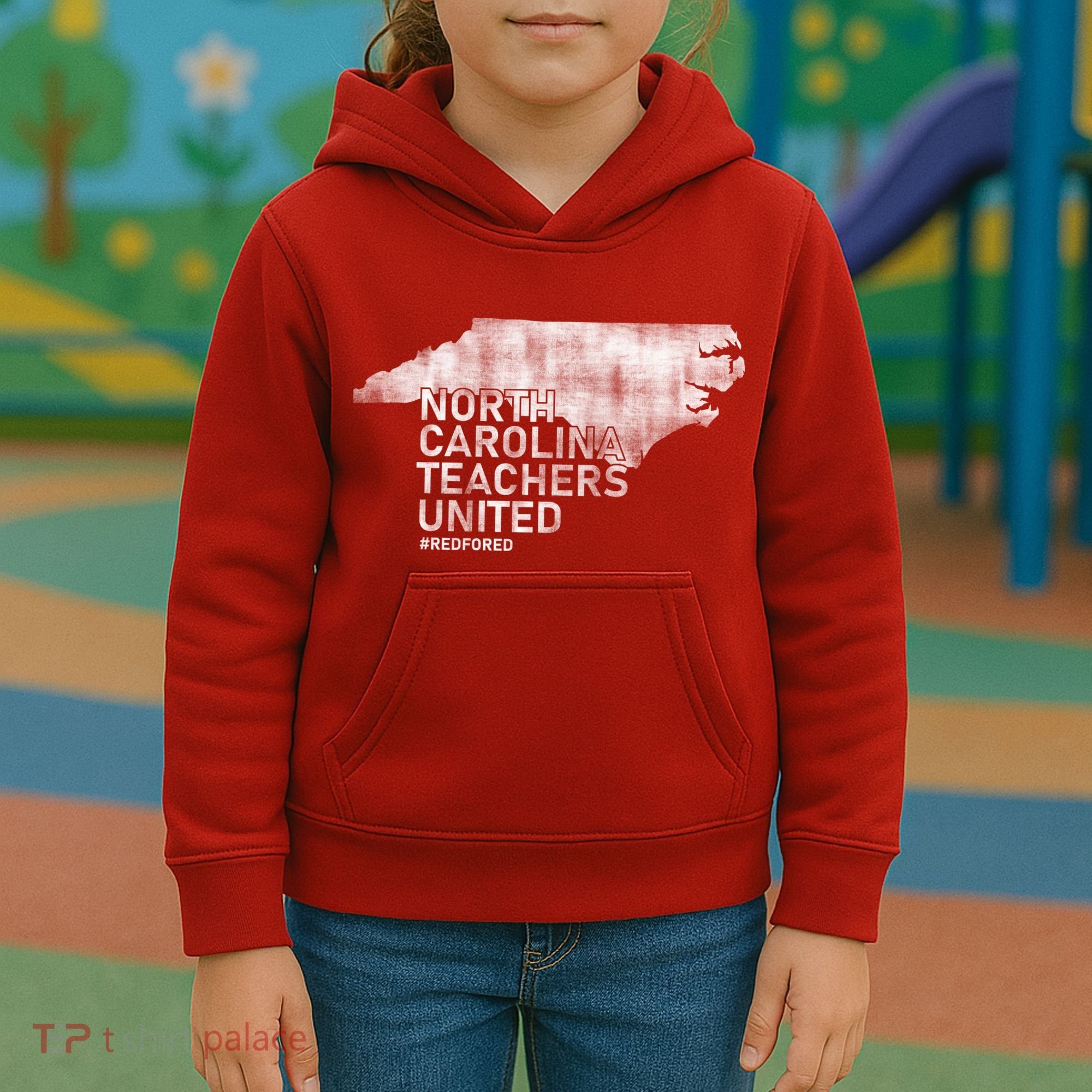North Carolina Teachers United Red For Ed Kids Hoodie