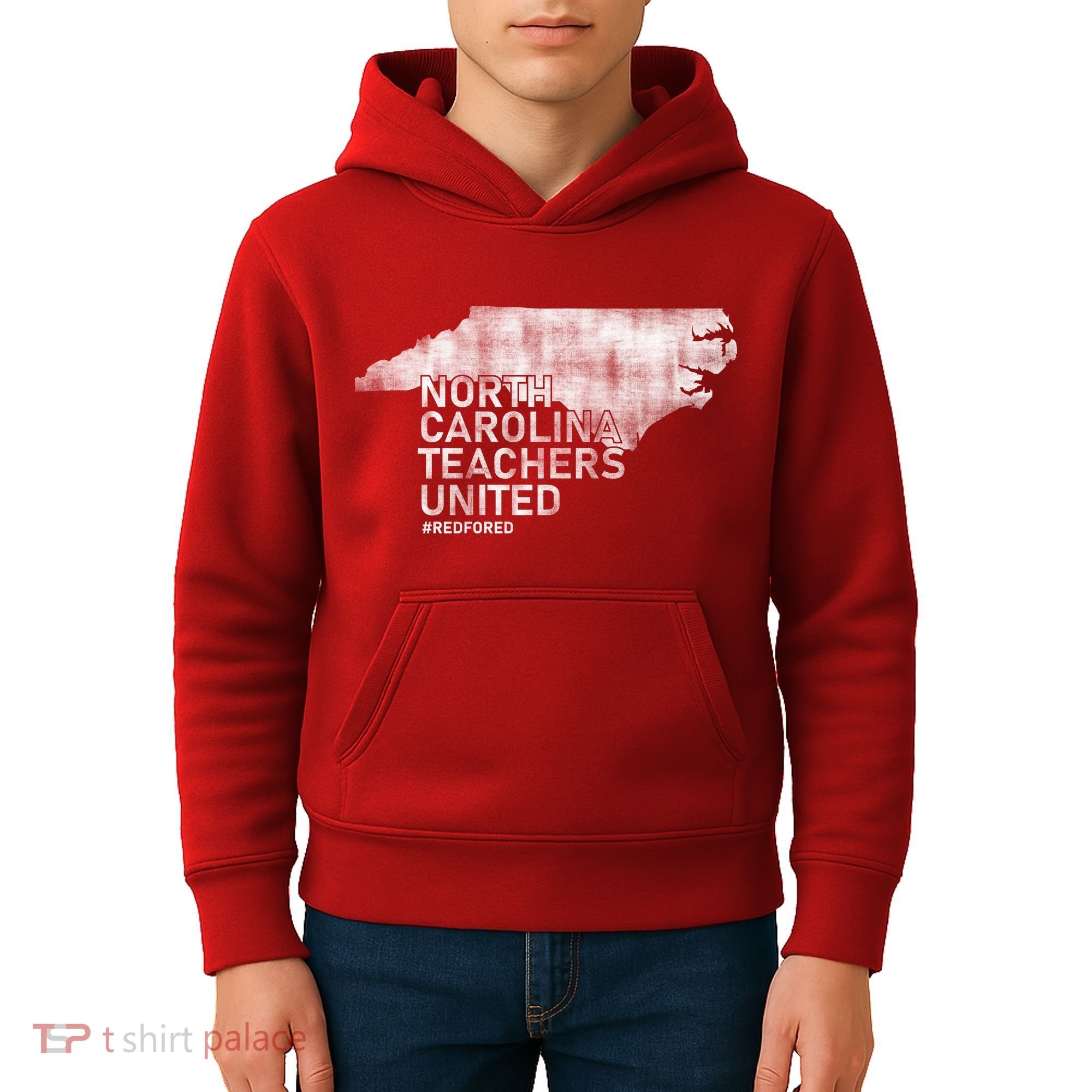 North Carolina Teachers United Red For Ed Kids Hoodie