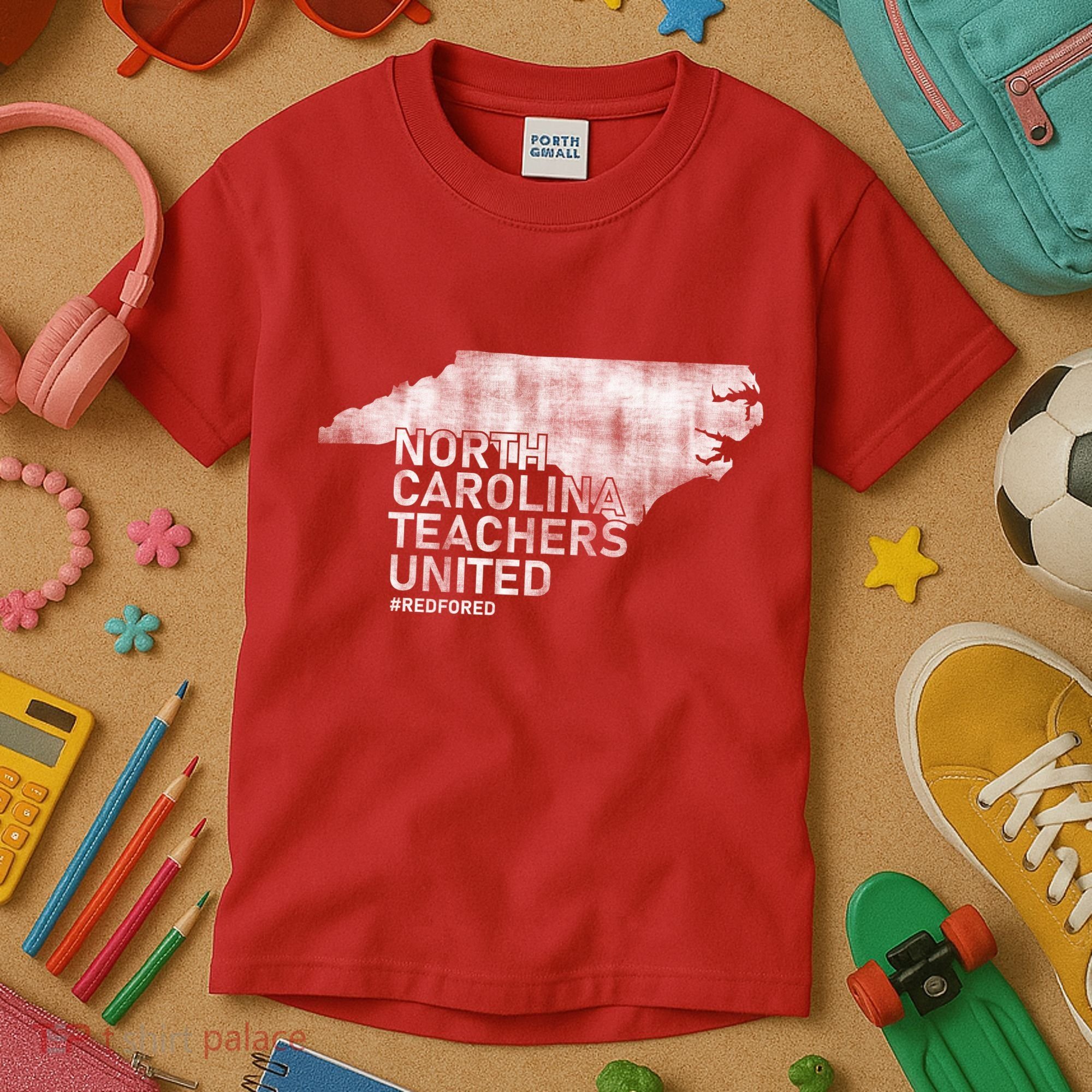 North Carolina Teachers United Red For Ed Kids T-Shirt