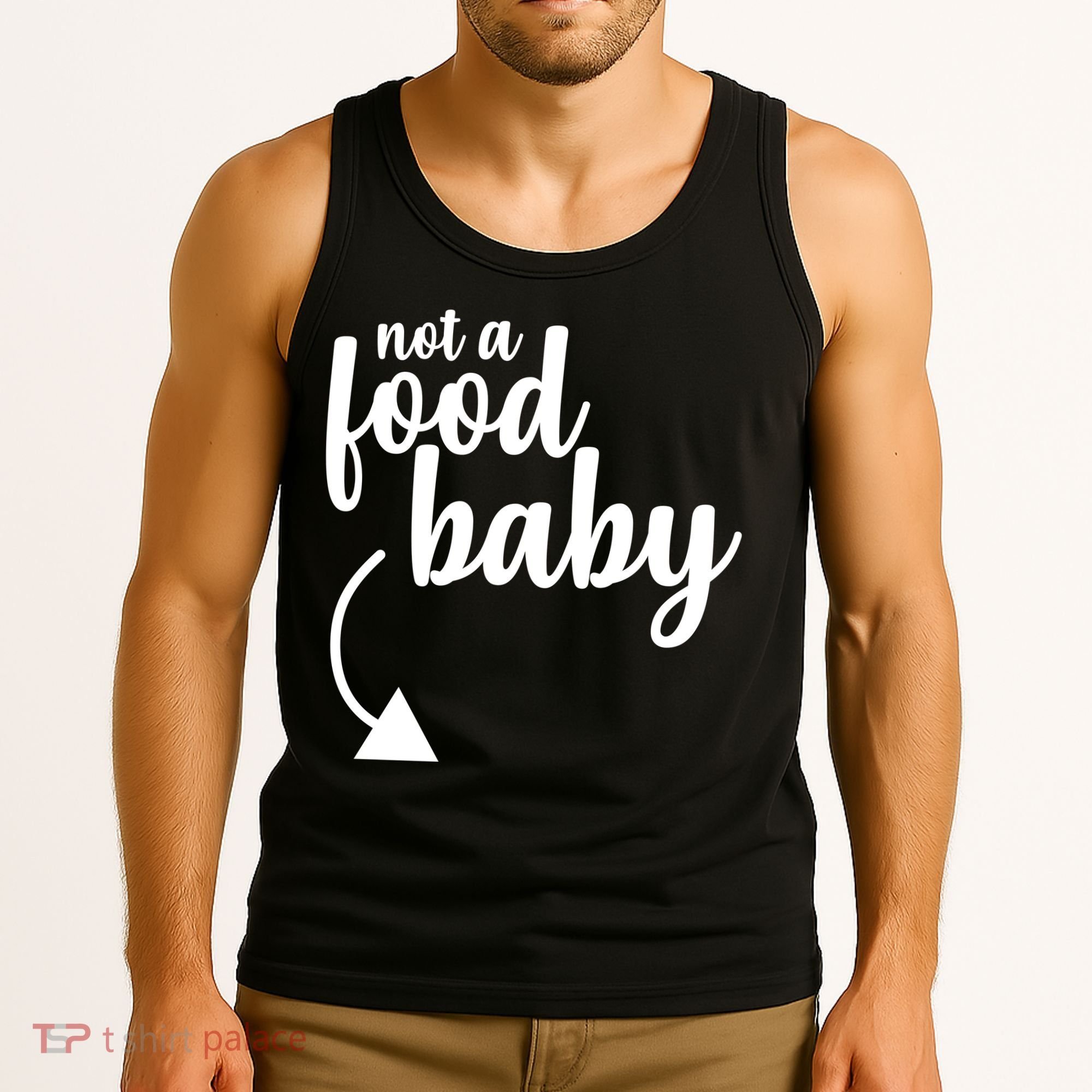 Not a Food Baby Surprise Thanksgiving Pregnancy Tank Top