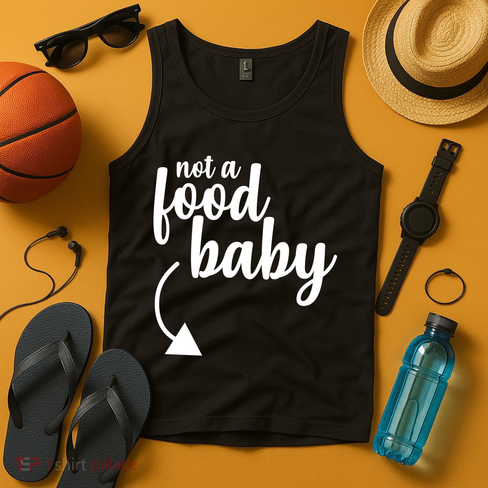 Not a Food Baby Surprise Thanksgiving Pregnancy Tank Top