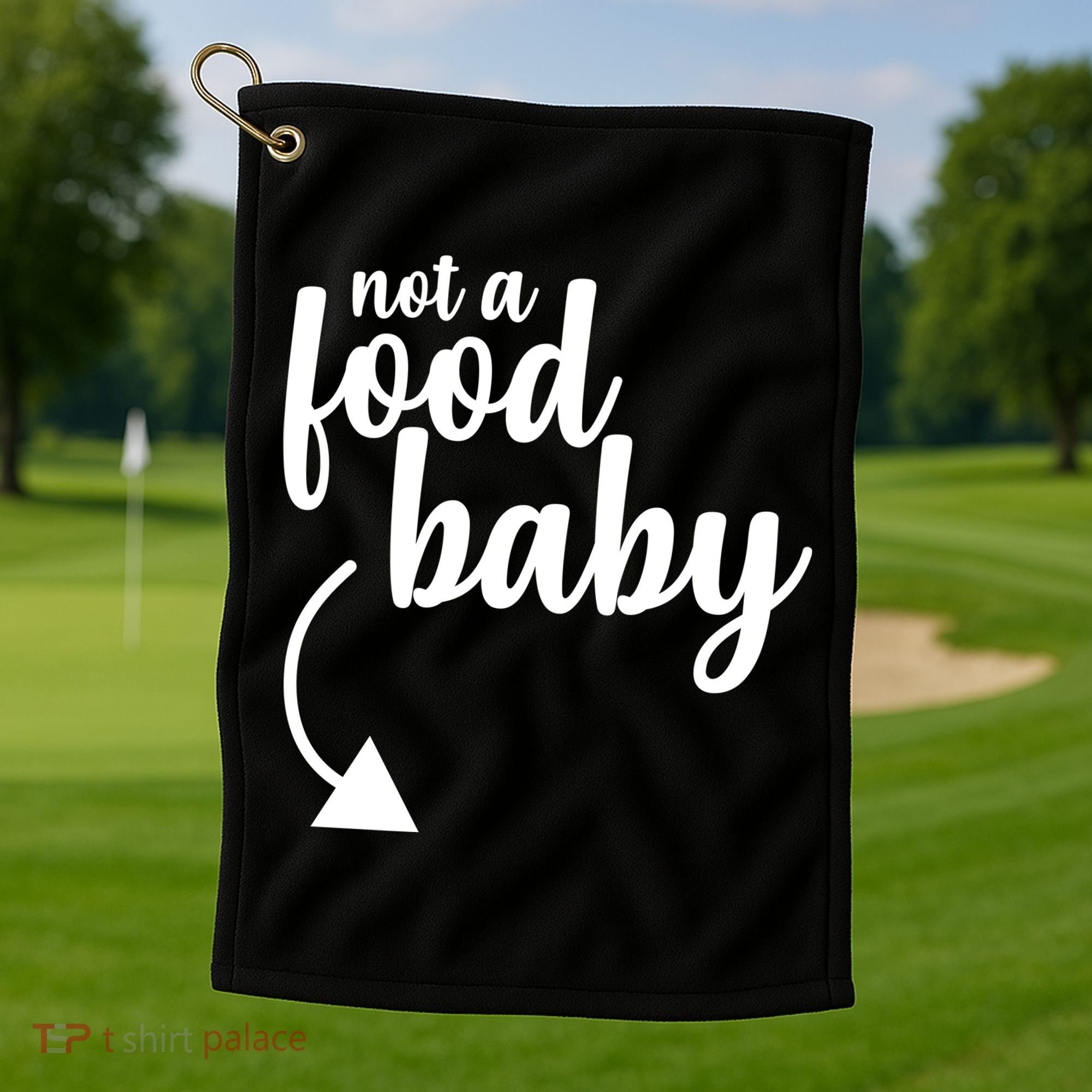 Not a Food Baby Surprise Thanksgiving Pregnancy Golf Towel