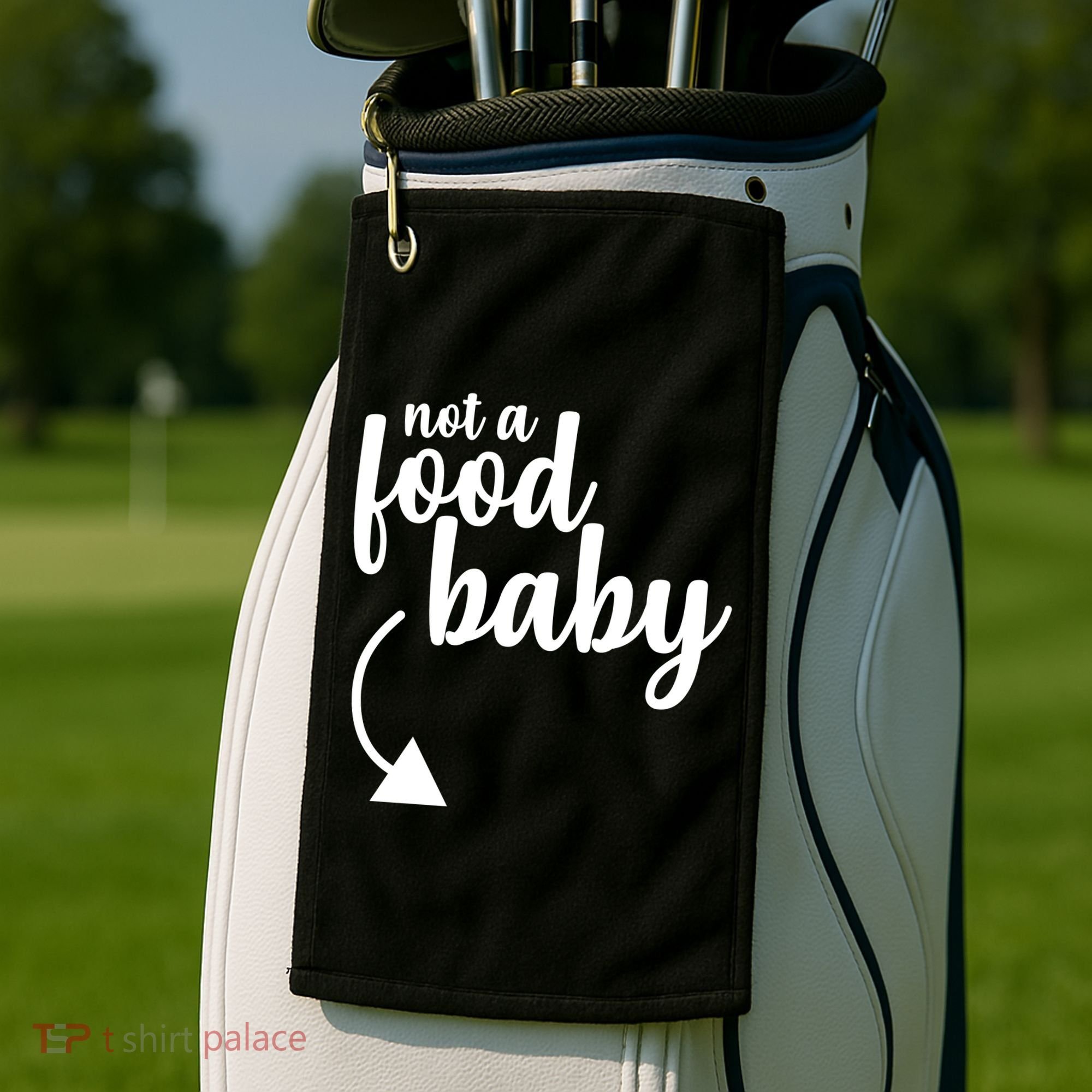 Not a Food Baby Surprise Thanksgiving Pregnancy Golf Towel