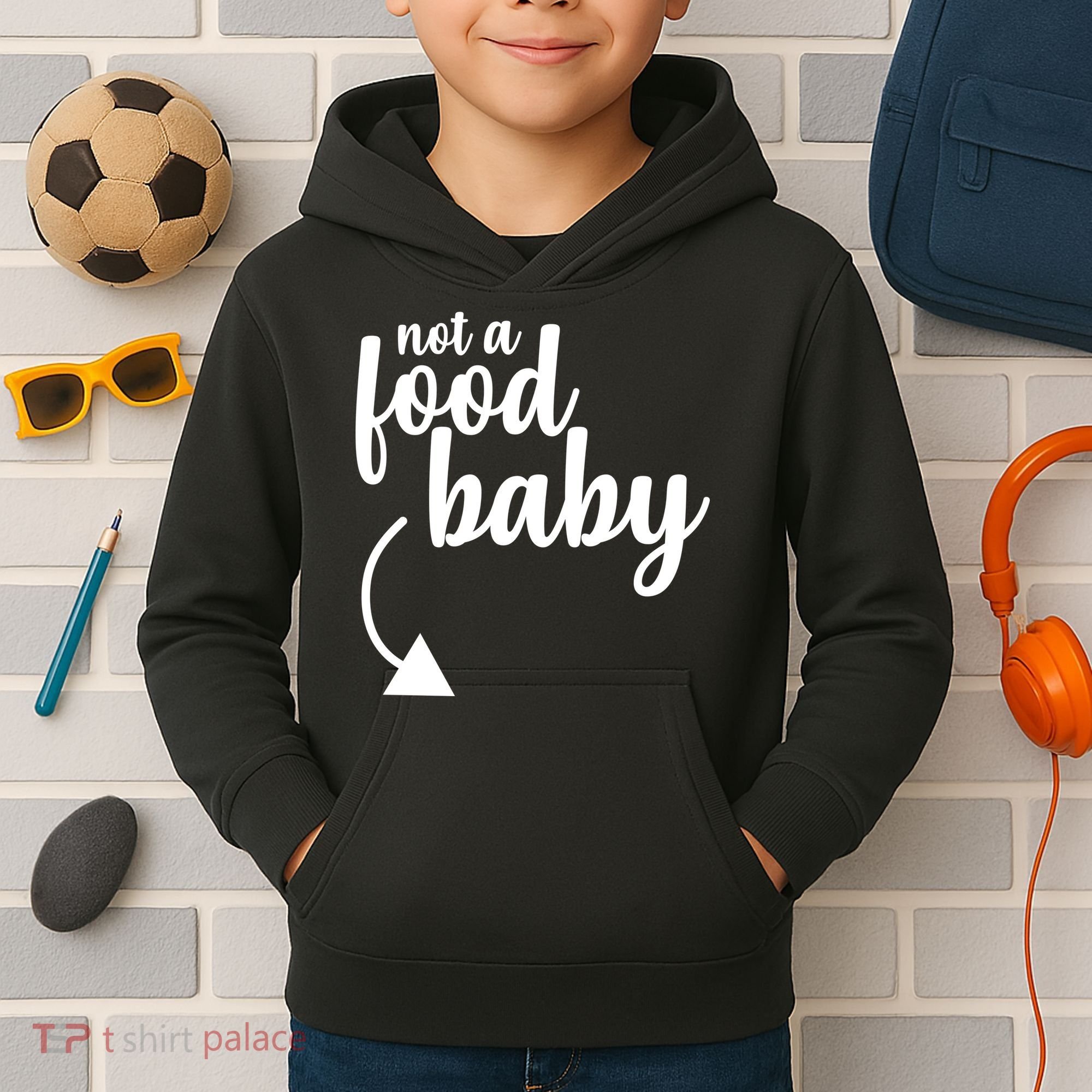 Not a Food Baby Surprise Thanksgiving Pregnancy Kids Hoodie