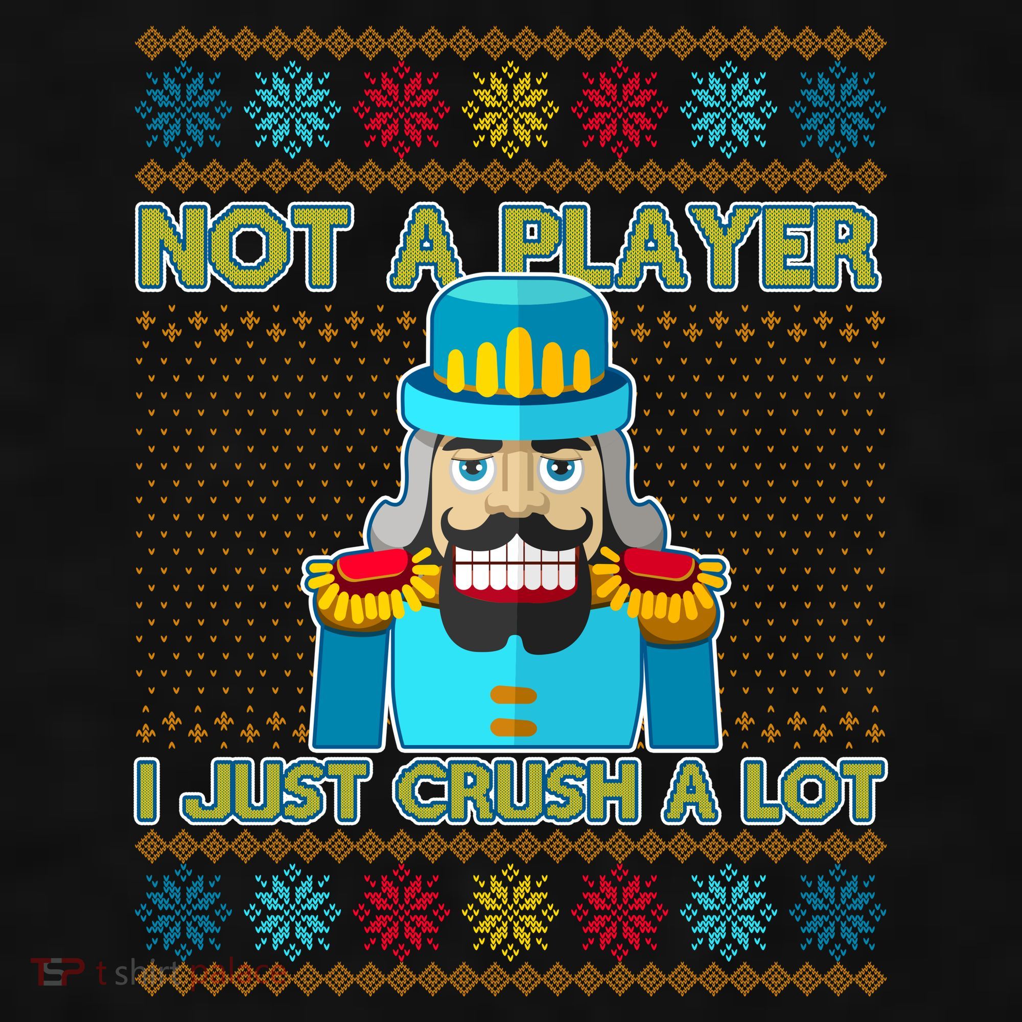 Not A Player I Just Crush A Lot Nutcracker Ugly Christmas Sweater Ladies PosiCharge Tri-Blend Wicking Tank