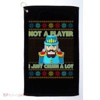 Not A Player I Just Crush A Lot Nutcracker Ugly Christmas Sweater Golf Towel thumb 0