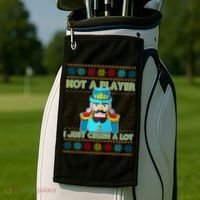 Not A Player I Just Crush A Lot Nutcracker Ugly Christmas Sweater Golf Towel thumb 2