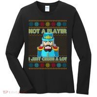 Not A Player I Just Crush A Lot Nutcracker Ugly Christmas Sweater Women's Long Sleeve Shirt thumb 0