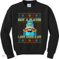 Not A Player I Just Crush A Lot Nutcracker Ugly Christmas Sweater Kids Sweatshirt thumb 0
