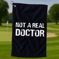 Not A Real Doctor Golf Towel thumb 1