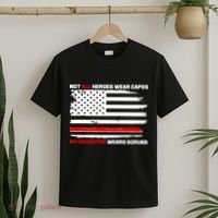 Not All Heroes Wear Capes My Daughter Wears Scrubs T-Shirt thumb 2