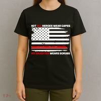 Not All Heroes Wear Capes My Daughter Wears Scrubs T-Shirt thumb 4