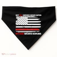 Not All Heroes Wear Capes My Son Wears Scrubs USA-Made Doggie Bandana thumb 0