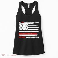 Not All Heroes Wear Capes My Son Wears Scrubs Women's Tank Top thumb 0