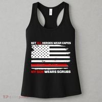 Not All Heroes Wear Capes My Son Wears Scrubs Women's Tank Top thumb 3