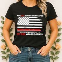 Not All Heroes Wear Capes My Son Wears Scrubs Women's T-Shirt thumb 2