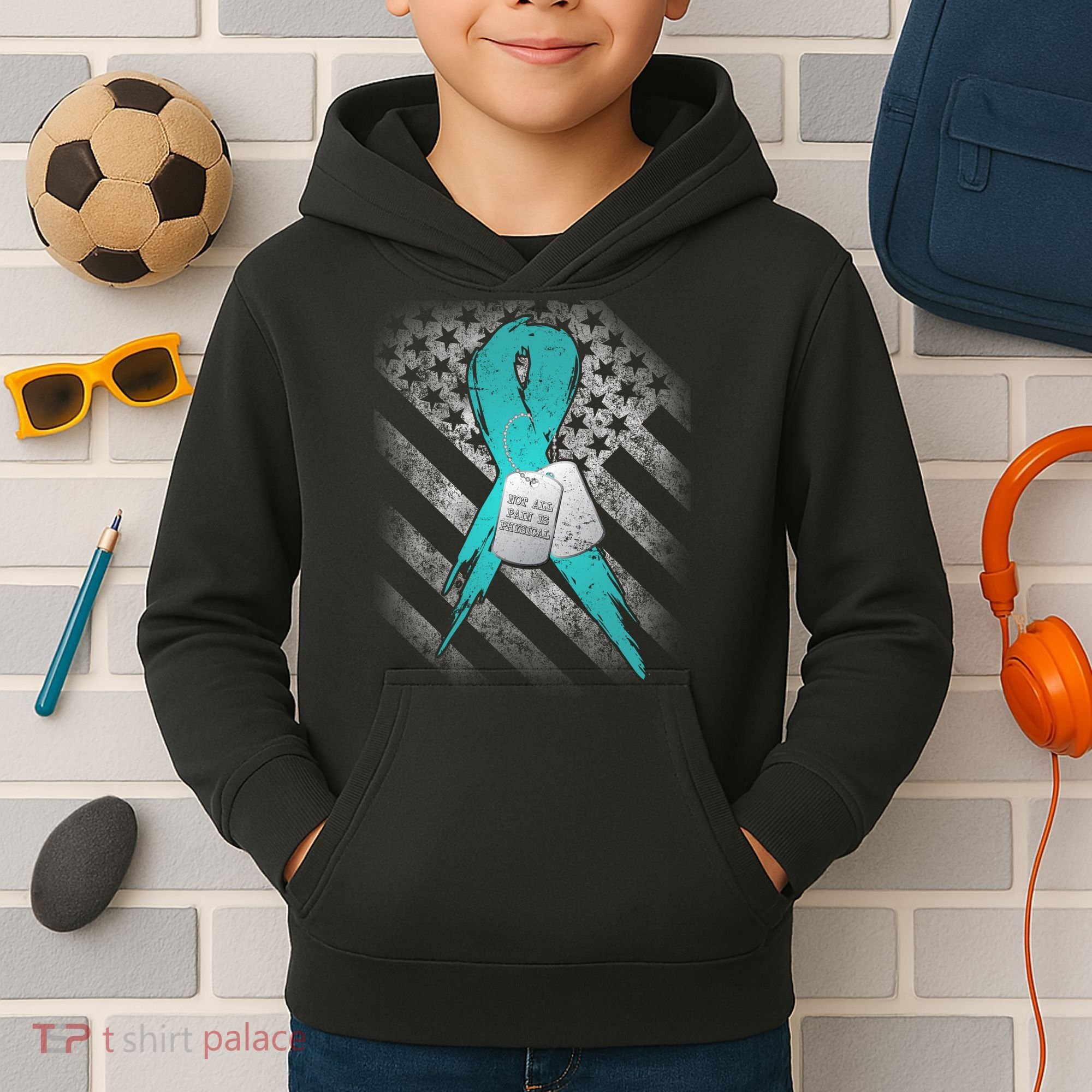 Not All Pain is Physical PTSD Awareness Kids Hoodie