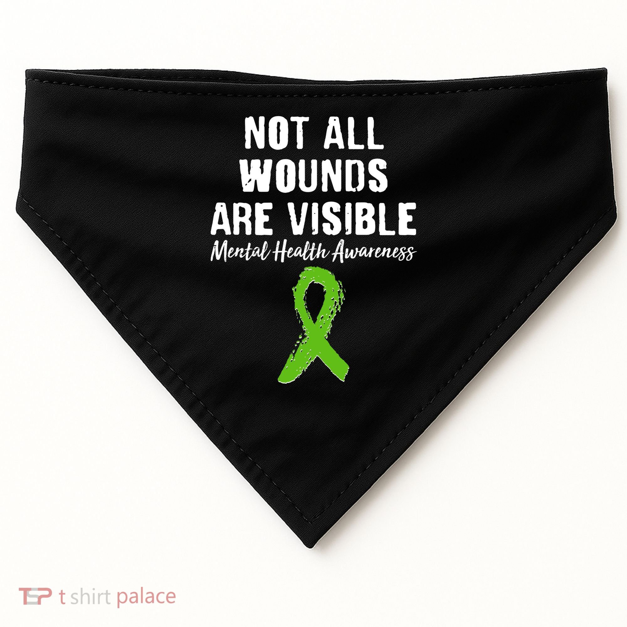 Not All Wounds Are Visible Mental Health Awareness USA-Made Doggie Bandana
