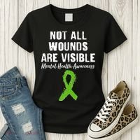 Not All Wounds Are Visible Mental Health Awareness Women's T-Shirt thumb 3