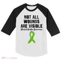 Not All Wounds Are Visible Mental Health Awareness Kids Colorblock Raglan Jersey thumb 0
