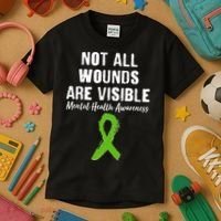 Not All Wounds Are Visible Mental Health Awareness Kids T-Shirt thumb 3