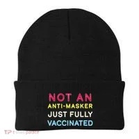 Not An Anti-Masker Just Vaccinated Beanie thumb 0