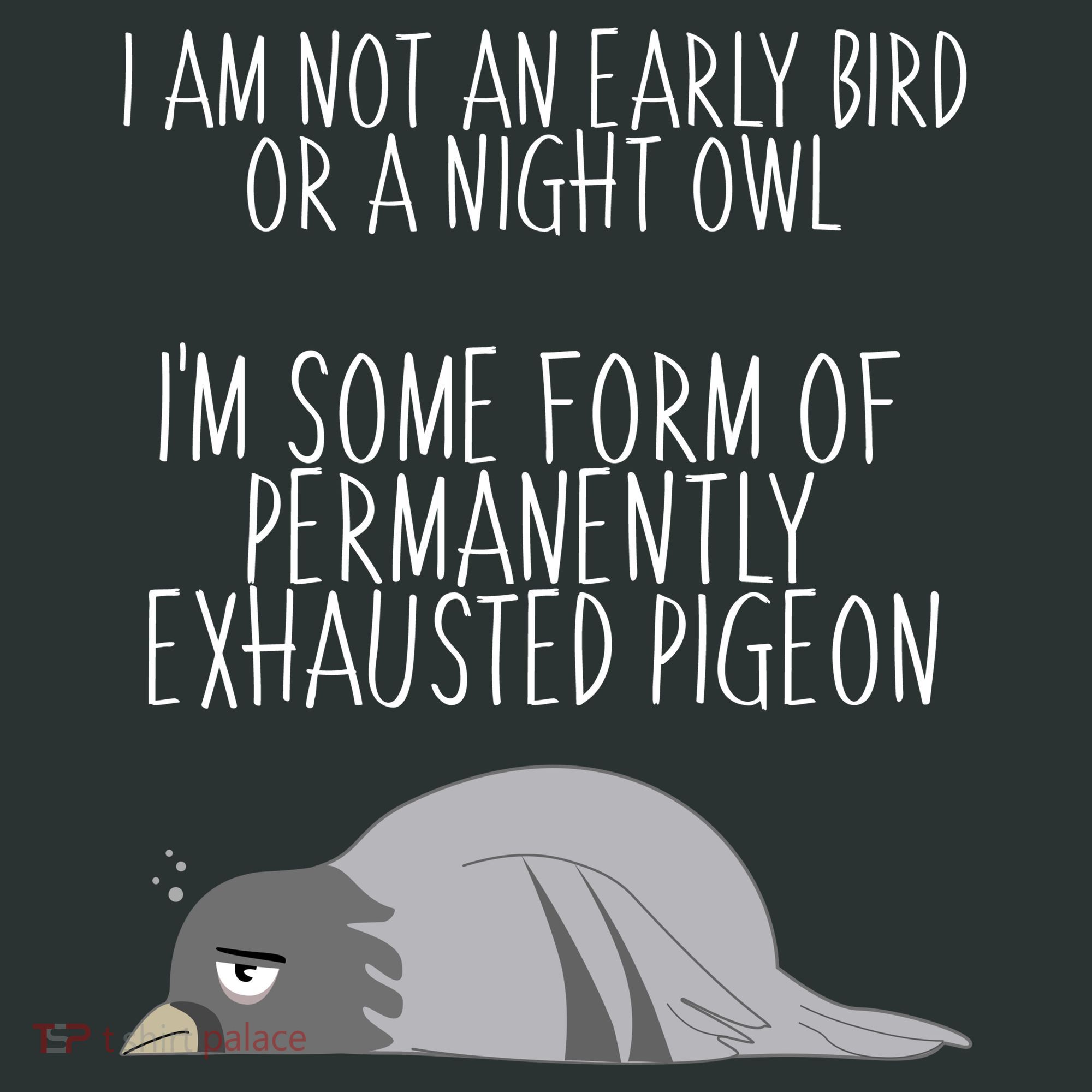 Not An Early Bird Night Owl I'm Some Form Of Permanently Exhausted Pigeon Kids Hoodie