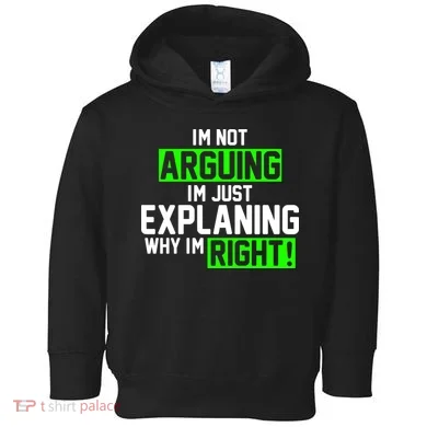 Not Arguing Explaining Why I'm Right Funny Meme Toddler Hoodie
