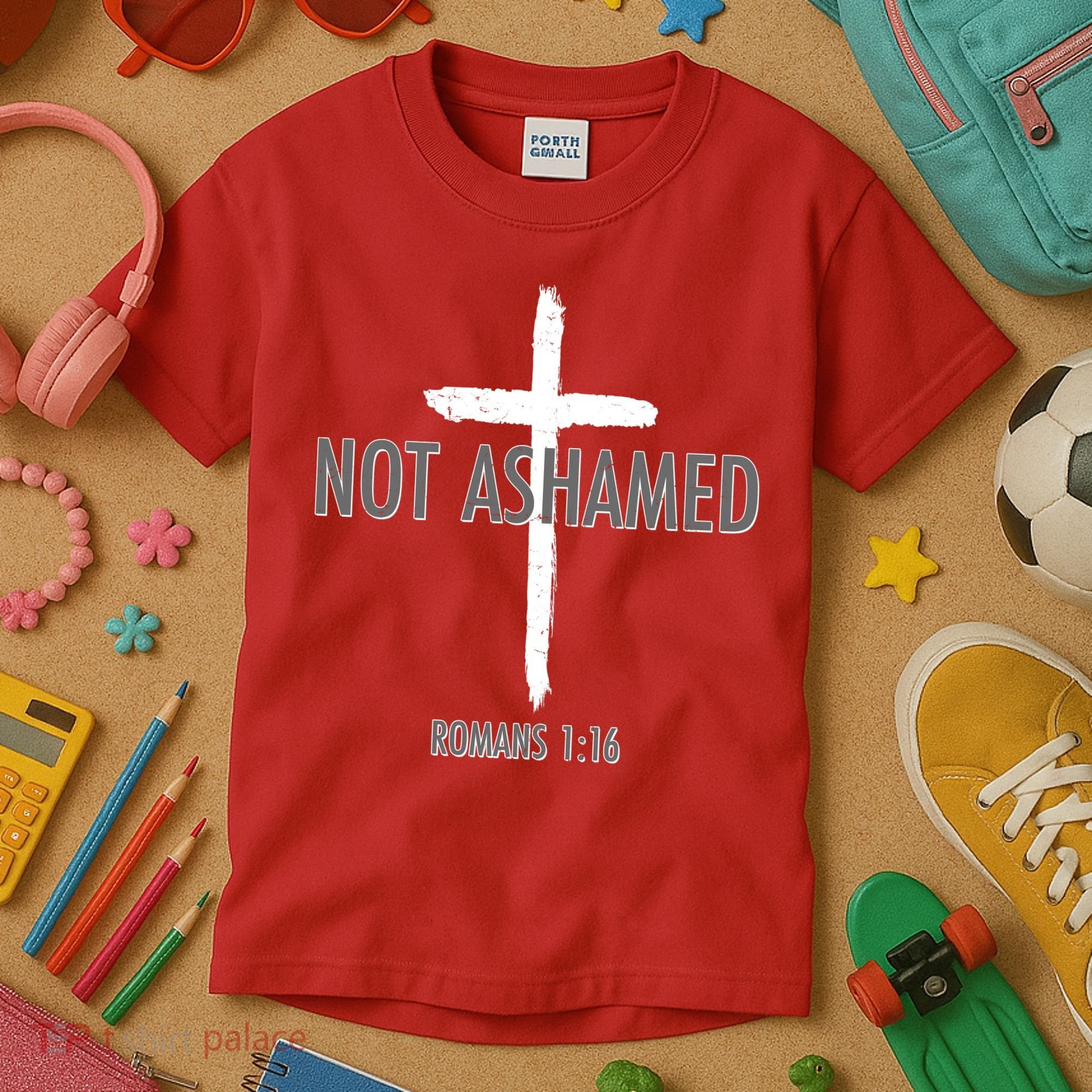 Not Ashamed Romans 1:16 Kids T-Shirt