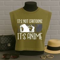 Not Cartoons It's Anime Garment-Dyed Women's Muscle Tee thumb 3